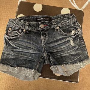 ZCO Jeans Premium Dark Wash Distressed and Cuffed Shorts Size 3 Women's / Junior